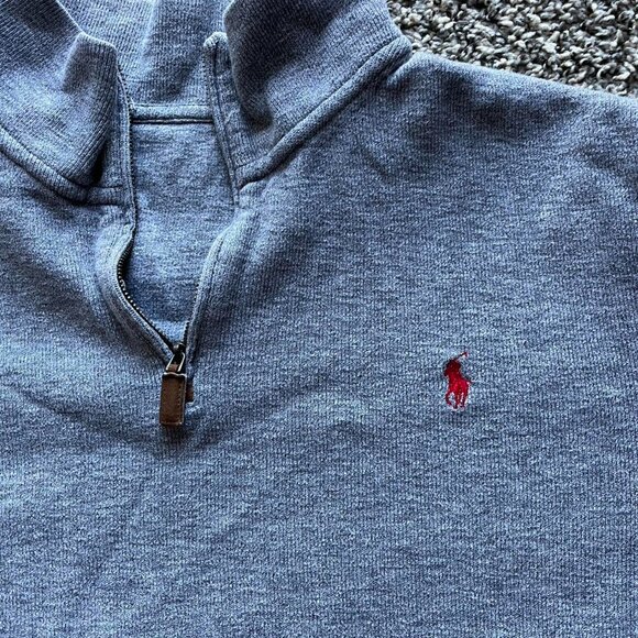 Gray Mens XXL Polo Ralph Lauren Quarter Zip Sweatshirt, Polo Pullover - Picture 2 of 7